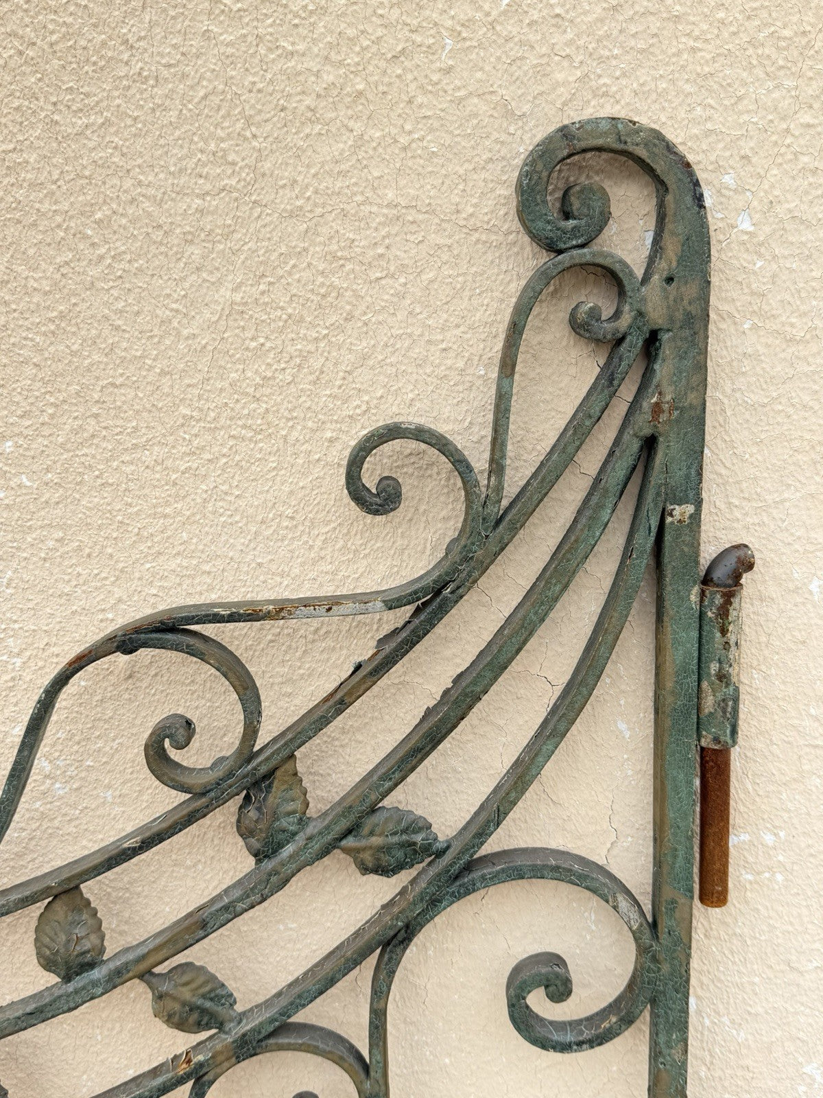 Antique Spanish Renaissance Scrolling Wrought Iron 57 x 45 Garden Entry Gate Set