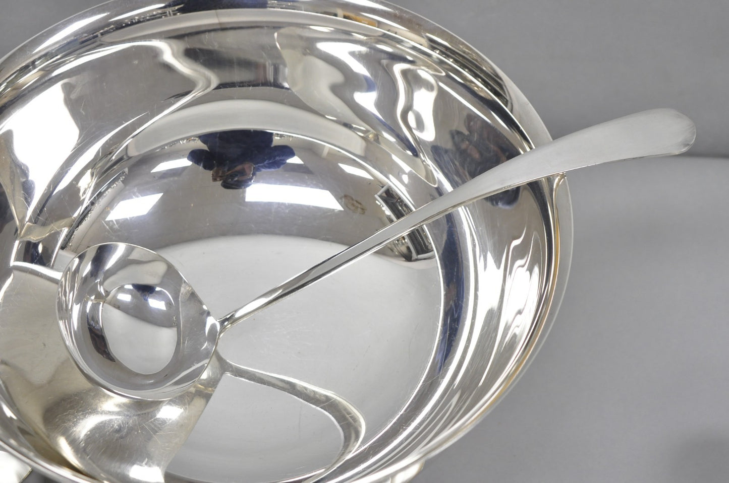 Vintage Sheridan Mid Century Modern Silver Plated Punch Bowl Set w/ 10 Cups