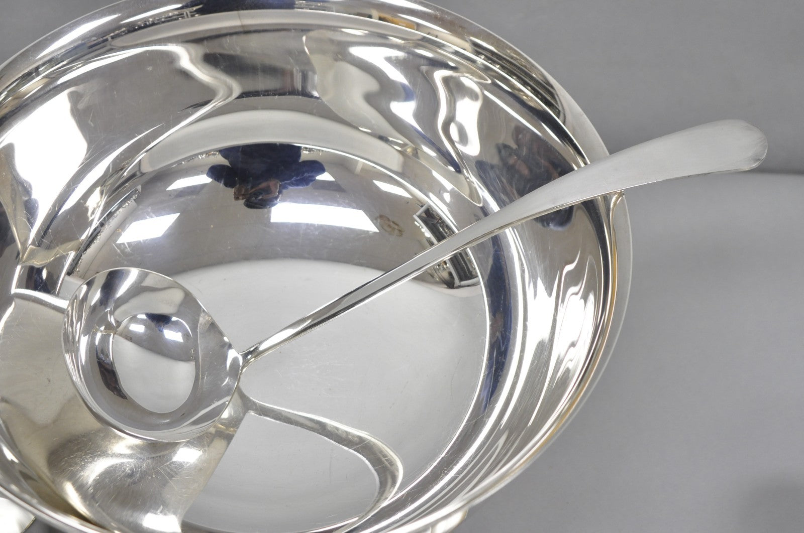 Vintage Sheridan Mid Century Modern Silver Plated Punch Bowl Set w/ 10 Cups