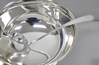 Vintage Sheridan Mid Century Modern Silver Plated Punch Bowl Set w/ 10 Cups