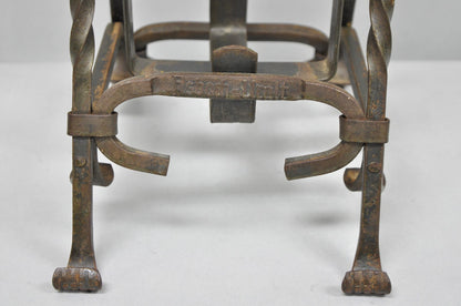 Antique German Arts & Crafts Wrought Iron Asbach Uralt 3 L Brandy Pourer Server