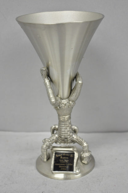 Vintage Royal Order of Jesters Figural Pewter Metal Award Renaissance Goblet
