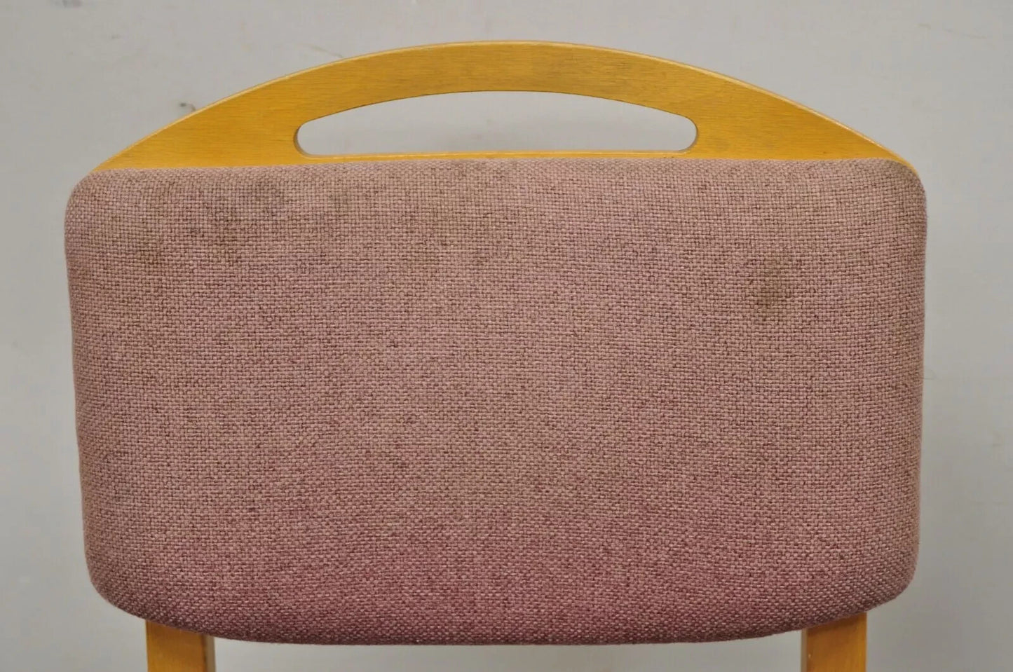 Vintage Sauder Designare Mid Century Modern Pink Bentwood Stacking Side Chair