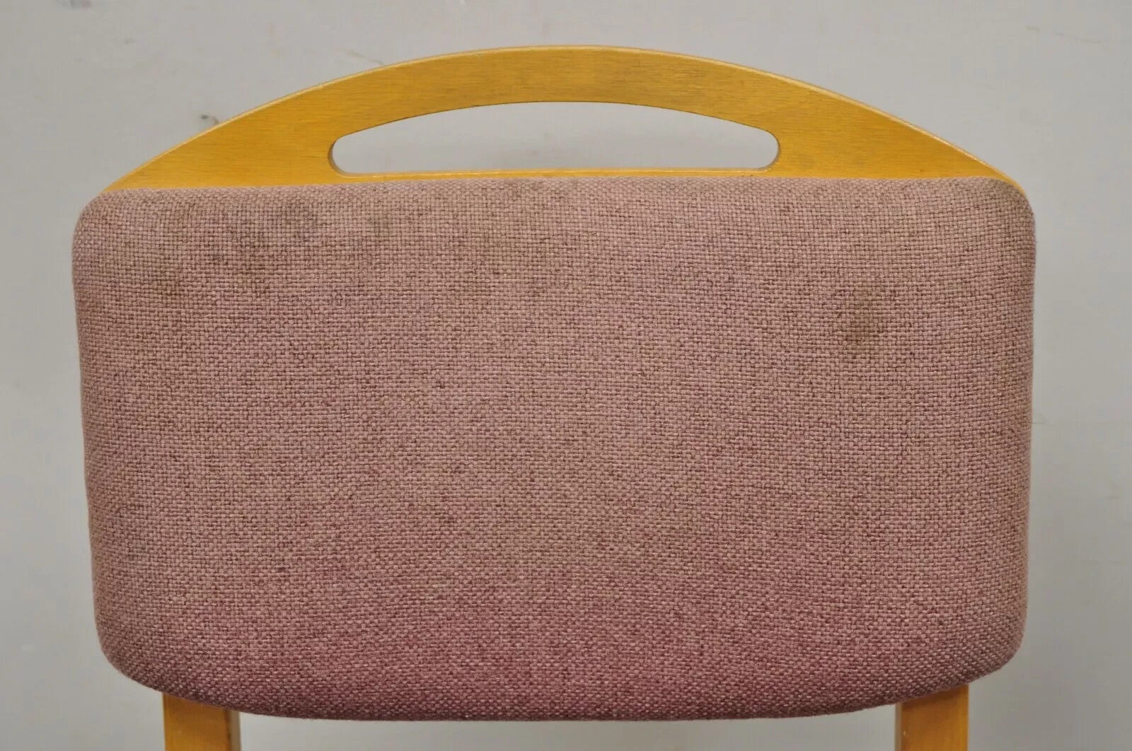 Vintage Sauder Designare Mid Century Modern Pink Bentwood Stacking Side Chair