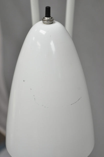 Gerald Thurston for Lightolier Mid Century Modern White Metal Pole Floor Lamp