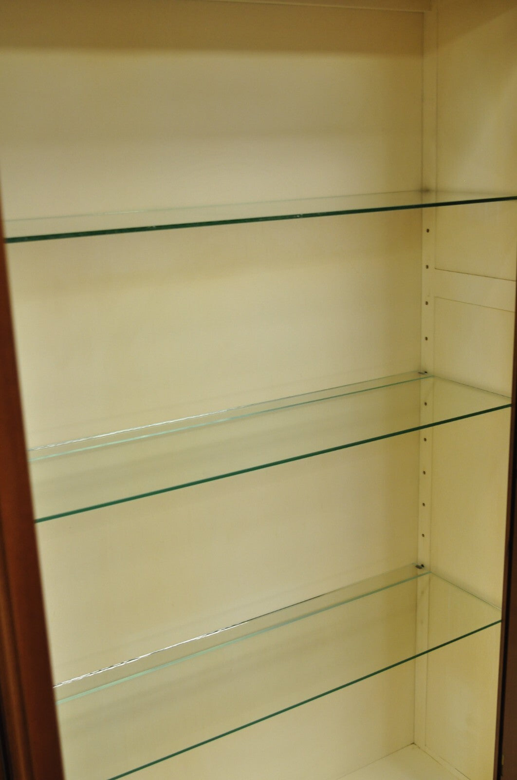 Vintage Baker Hollywood Regency Cherry Wood 2 Door Curio Cabinet Bookcase - Pair
