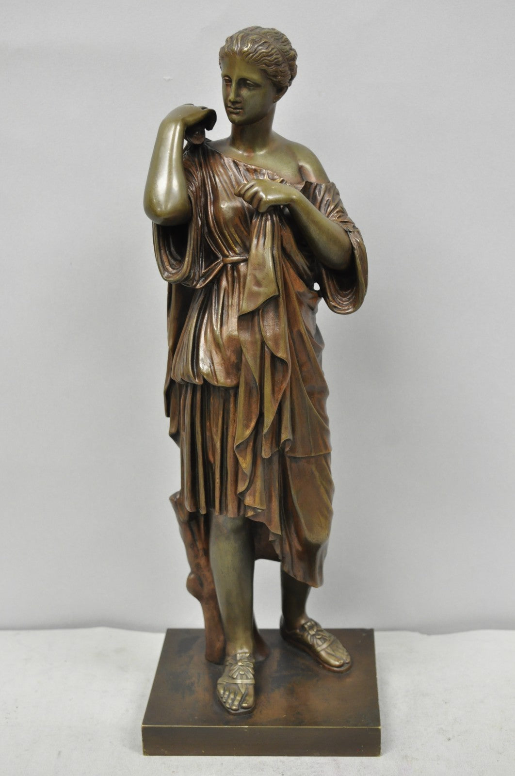 Antique 19th C. Ferdinand Barbedienne Bronze Diana Gabies Statue Sculpture