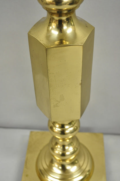 Vintage Hollywood Regency Gold Brass Tall Candlestick Table Lamp Made In Japan