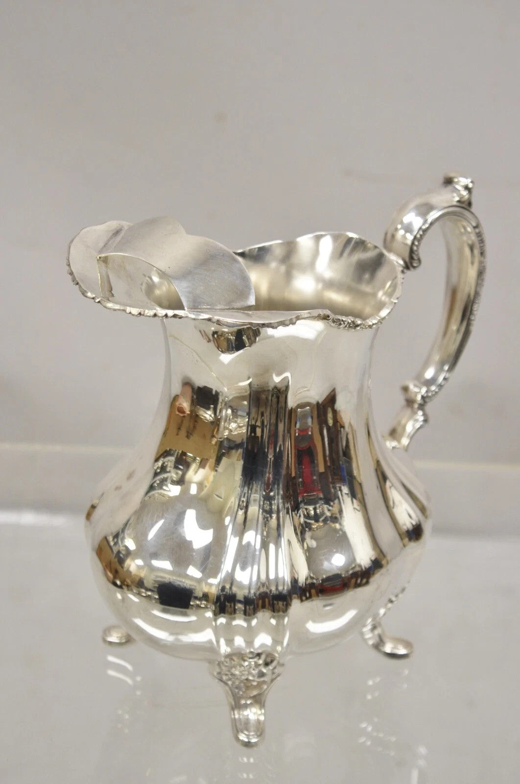 Vintage Lancaster Rose by Poole 401A EPCA Silver Plated Water Pitcher