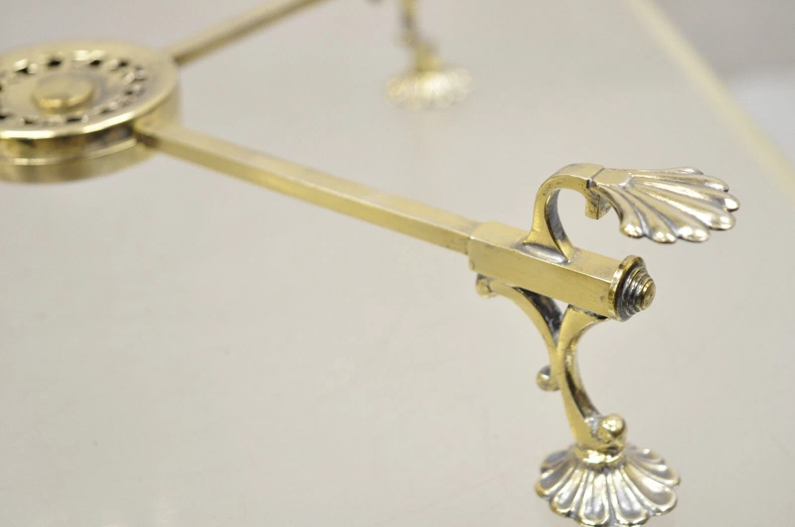 Vintage LFS Ltd English Sheffield Brass Tone Metal Expandable Footed Trivet