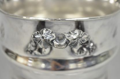 Art Nouveau Silver Plated Floral Repousse Champagne Chiller Wine Bottle Coaster