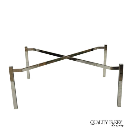 Mid Century Modern Chrome Metal X-frame Baughman Style Coffee Table Base