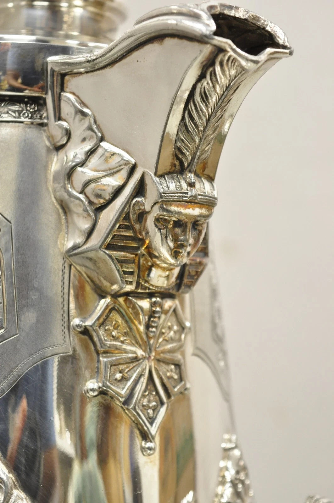 Victorian Racine Silver Plated Tilting Lemonade Water Pitcher on Stand w Goblets