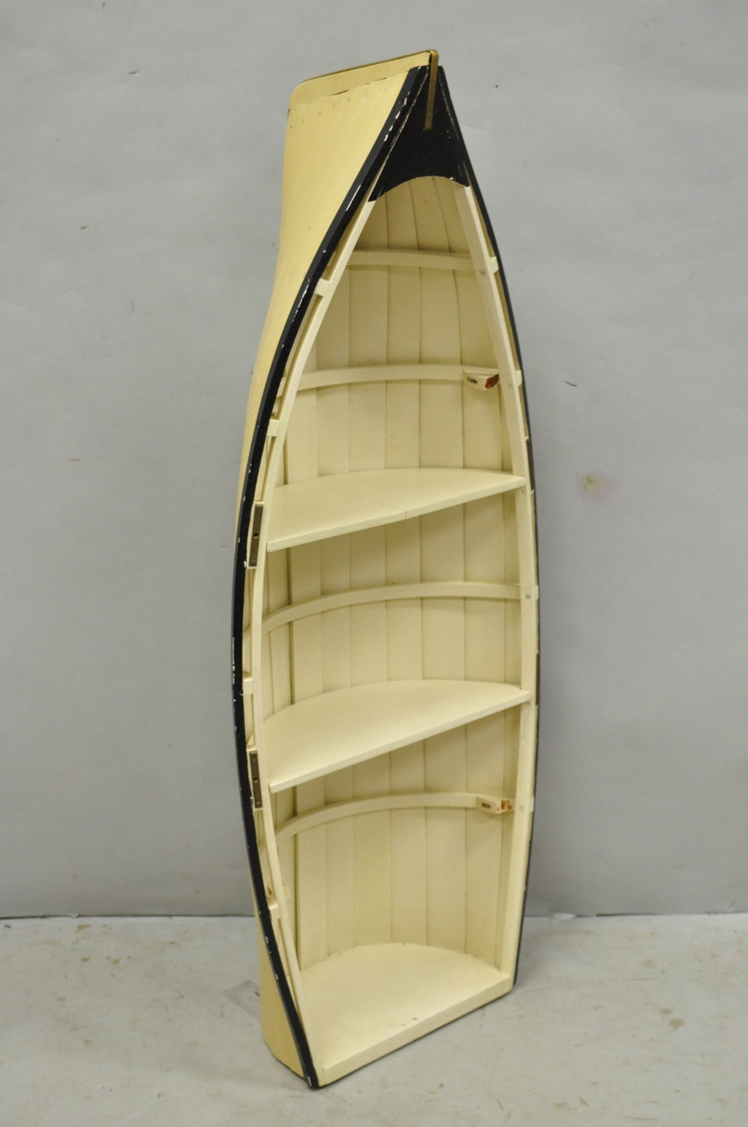 Vintage Style Dory Row Boat Nautical Bookshelf / Table By Authentic Models