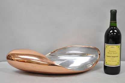 Nambe MT0546 Karim Rashid Modernist Mixed Metal Copper Snail Scroll Tray Bowl
