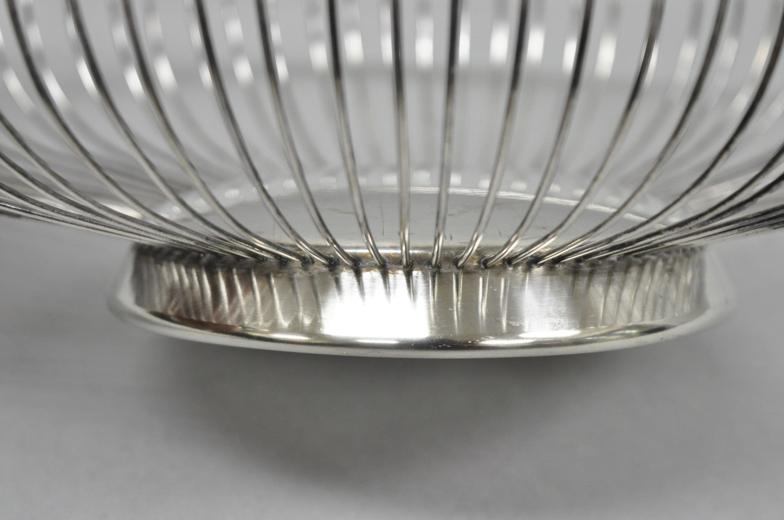 Vintage Mid Century Modern Eales Italy Silver Plated Wire Fruit Bread Basket