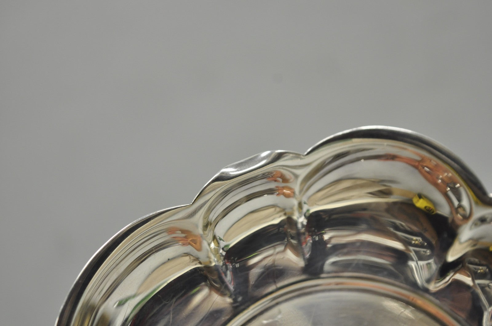 Antique Gorham YC 644 Engraved Silver Plated Small Scalloped Serving Dish