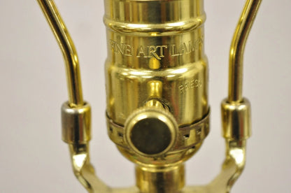 Decorator Fine Art Lamps Gold Gilt Metal Skyscraper Modern Floor Lamps - a Pair