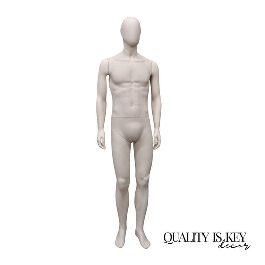 Male Fiberglass White Matte Finish Full Body Display Mannequin by Almax (B)