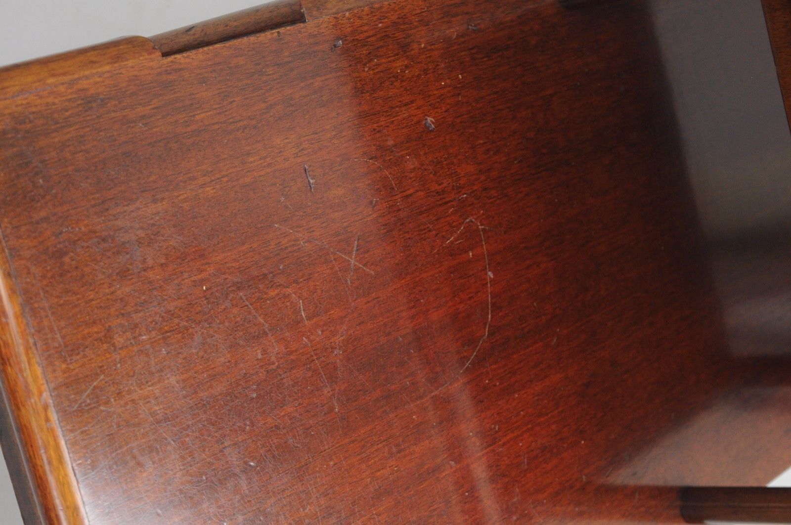 Mid Century Modern V-Leg T.H. Robsjohn Gibbings Style Mahogany Step Side Table