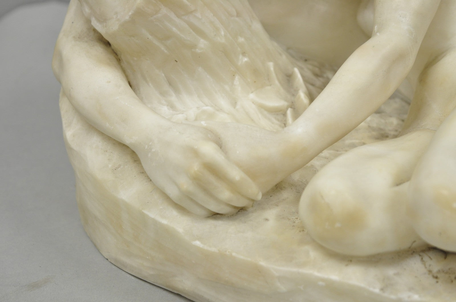 Stephan Abel Sinding (1846-1922) "Lovers Couple" Alabaster Marble Sculpture