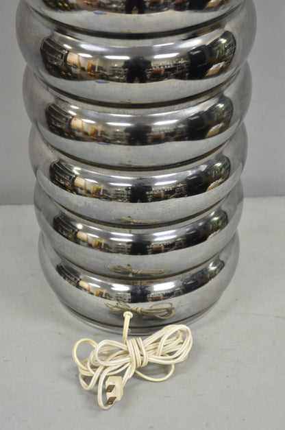 Vintage Mid Century Modern George Kovacs Stacked Ball Chrome Gunmetal Table Lamp