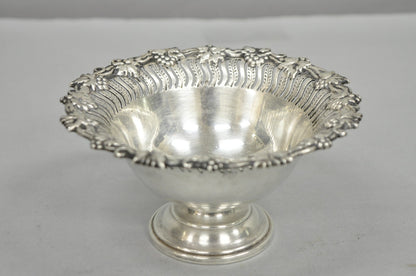 Vintage English Victorian Silver Plated Grapevine Small Bar Nut Dish Bowl