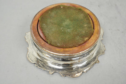 Antique English Victorian Silver Plated Floral Repousse Bar Wine Bottle Coaster