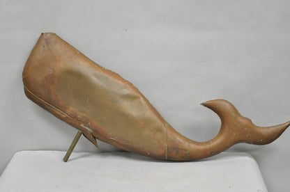 Antique Arts & Crafts Moby Dick "Whale" Copper Metal 37" Weathervane