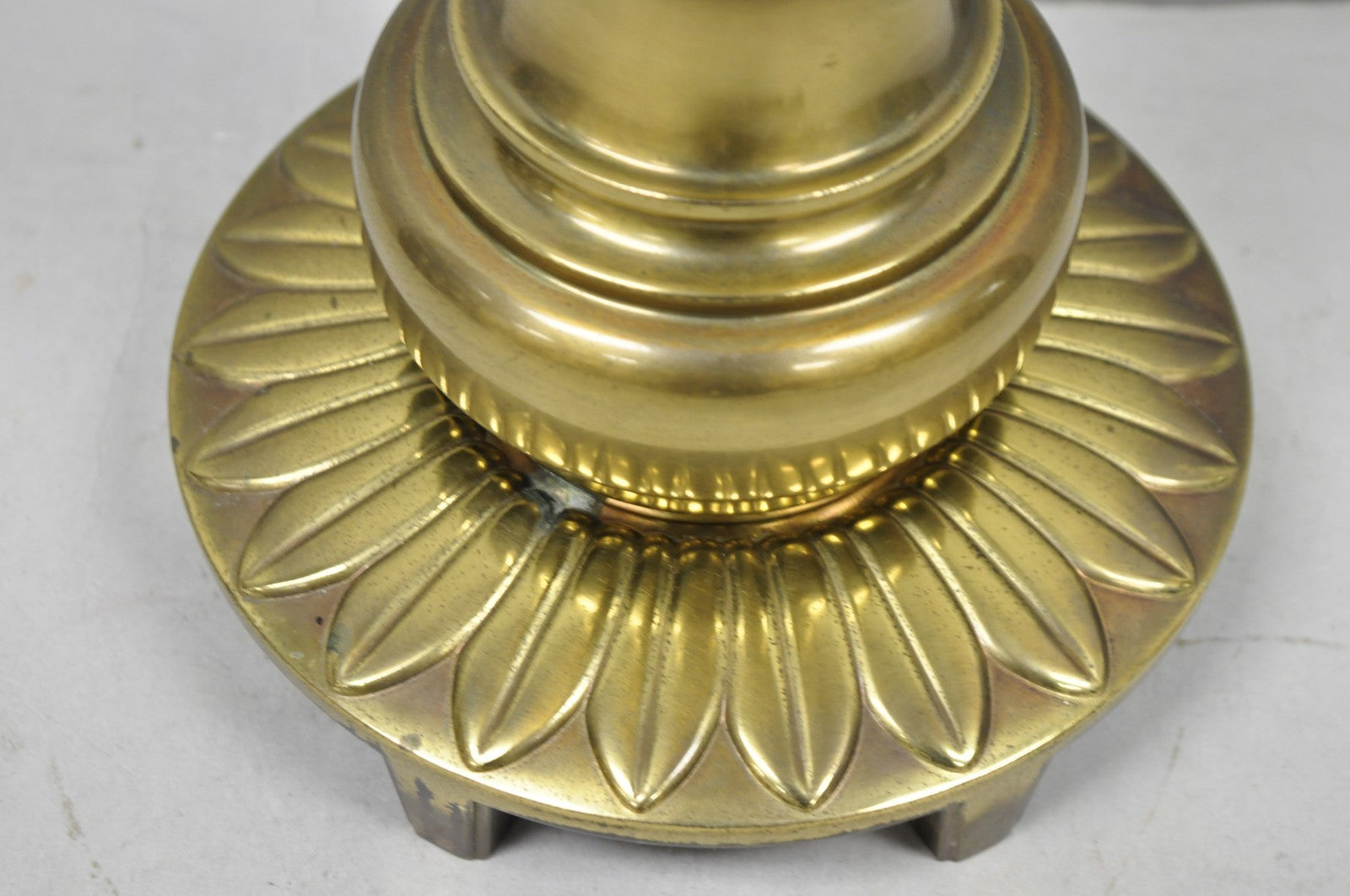 Vintage Stiffel Hollywood Regency Tall Brass Candlestick Column Table Lamp