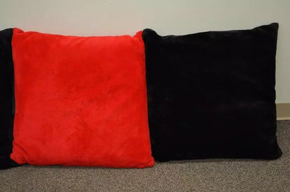 6 Vintage 27" Mid Century Modern Oversized Plush Red & Black Floor Throw Pillows