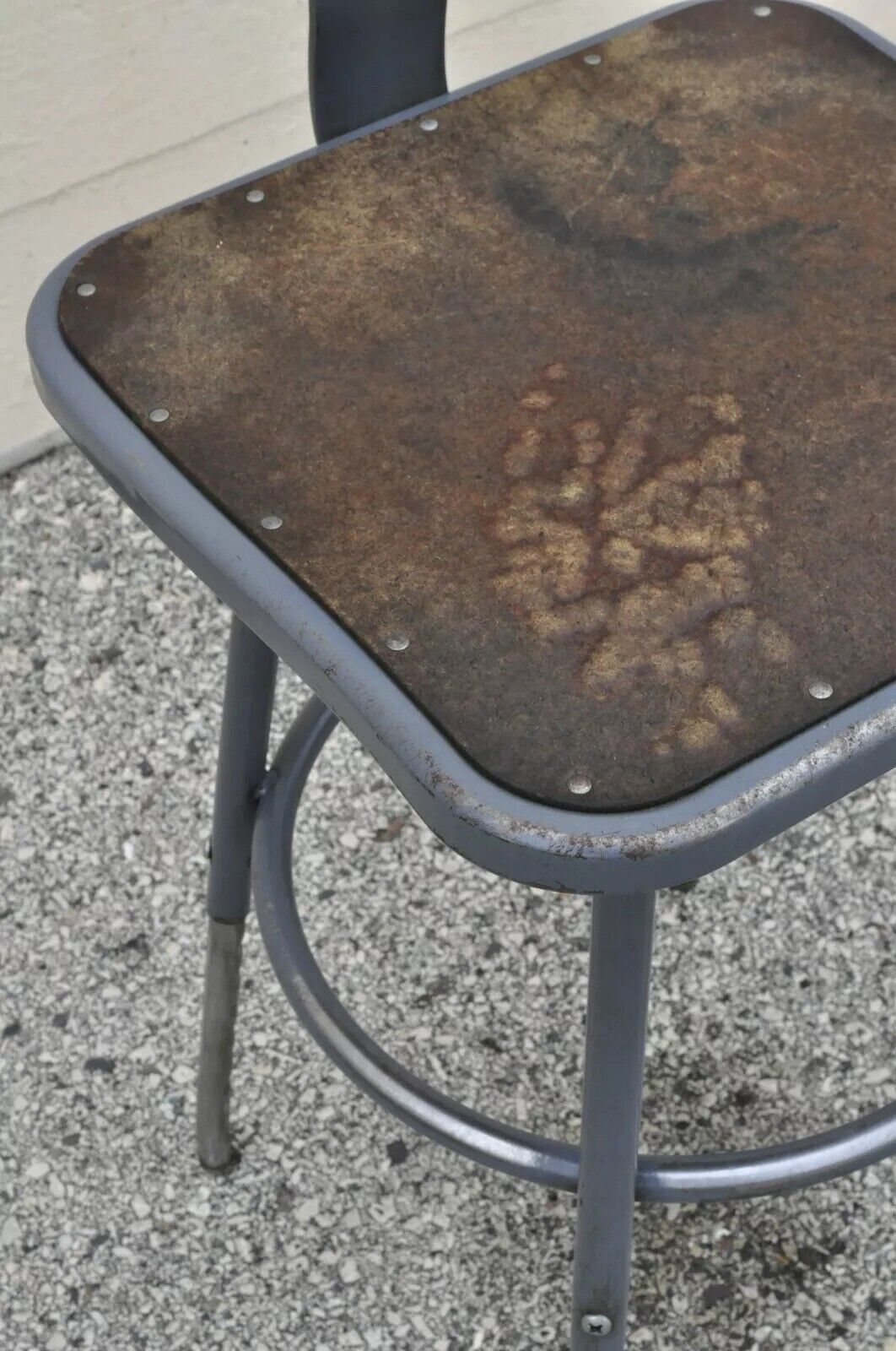 Vintage Industrial Steel Metal Drafting Work Stools Chairs - Group Set of 6