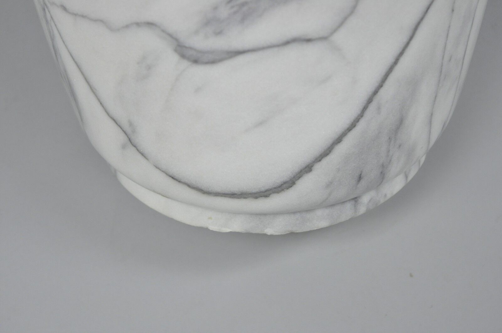 Vintage Oriental Large 28" White Carved Marble Painted Tiger Vase Vessel