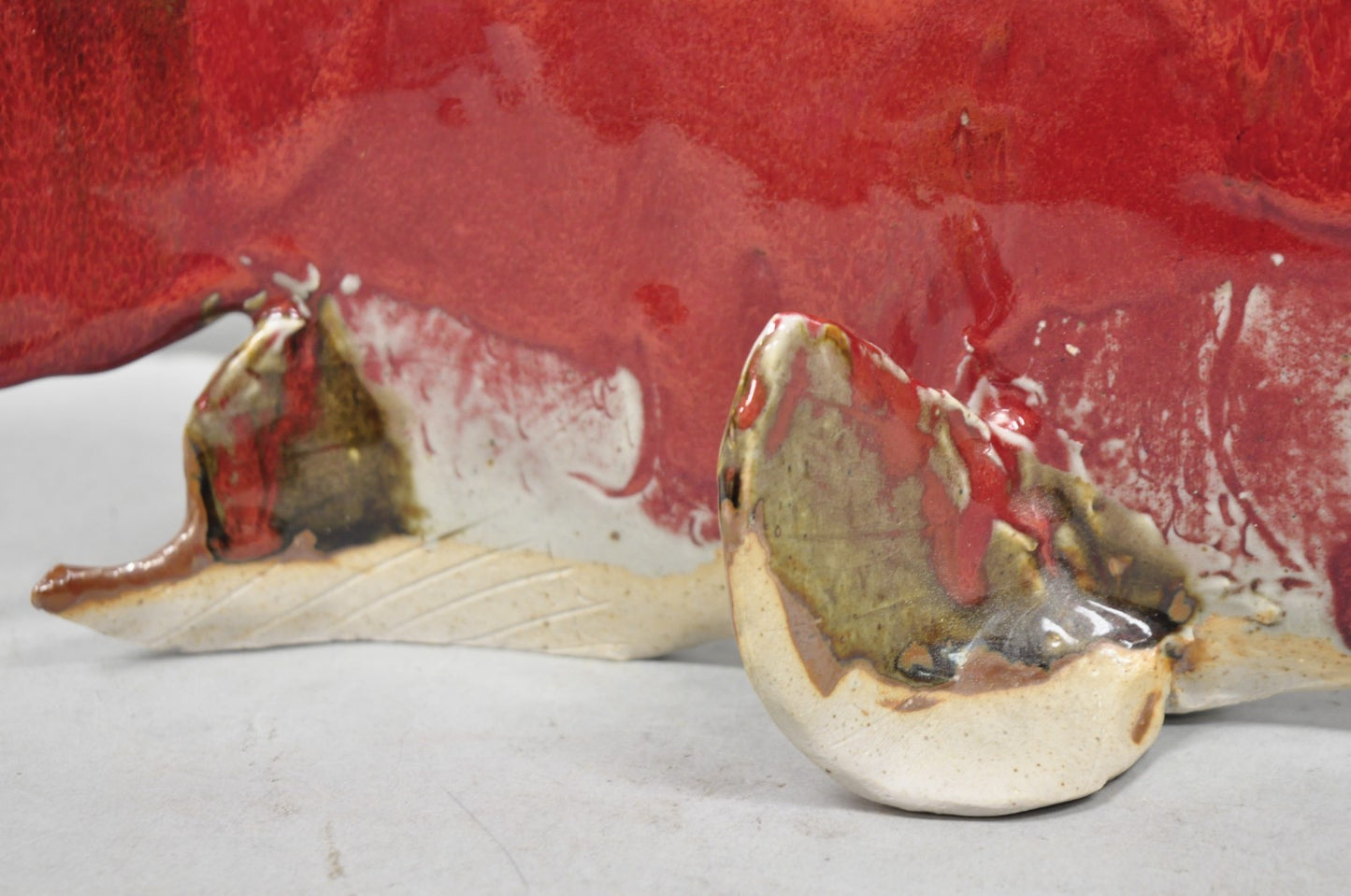 Vintage Mid Century Modern Ceramic Pottery Red Fish by Harry Guthrie Phillips