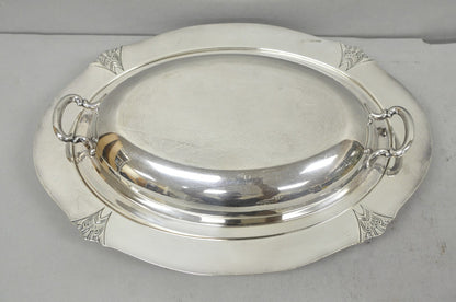 Vintage Victor SP Co Art Deco Silver Plated Covered Vegetable Serving Dish