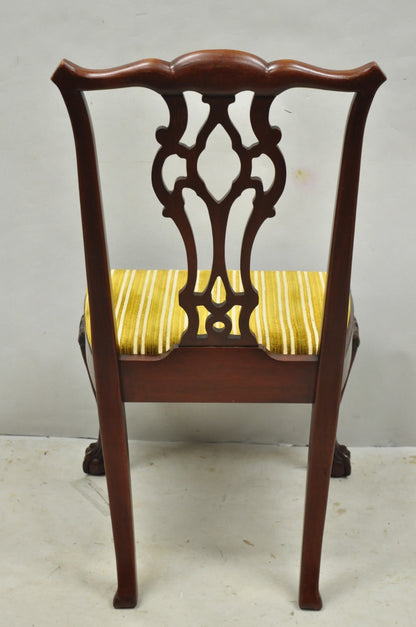 John Stuart Chippendale Carved Mahogany Ball and Claw Dining Chairs - Set of 4