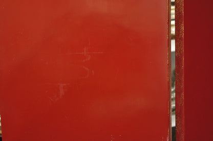 Large Chinoiserie Chinese 6 Panel Figural Red Folding Screen Room Divider