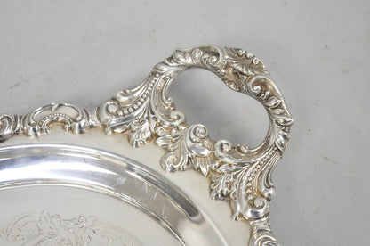 Vintage Baroque by Wallace 293F Victorian Silver Plated Oval Bar Serving Tray