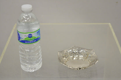 Vintage TBB England Silver Plate EPNS Small Floral Pierced Trinket Dish Bowl