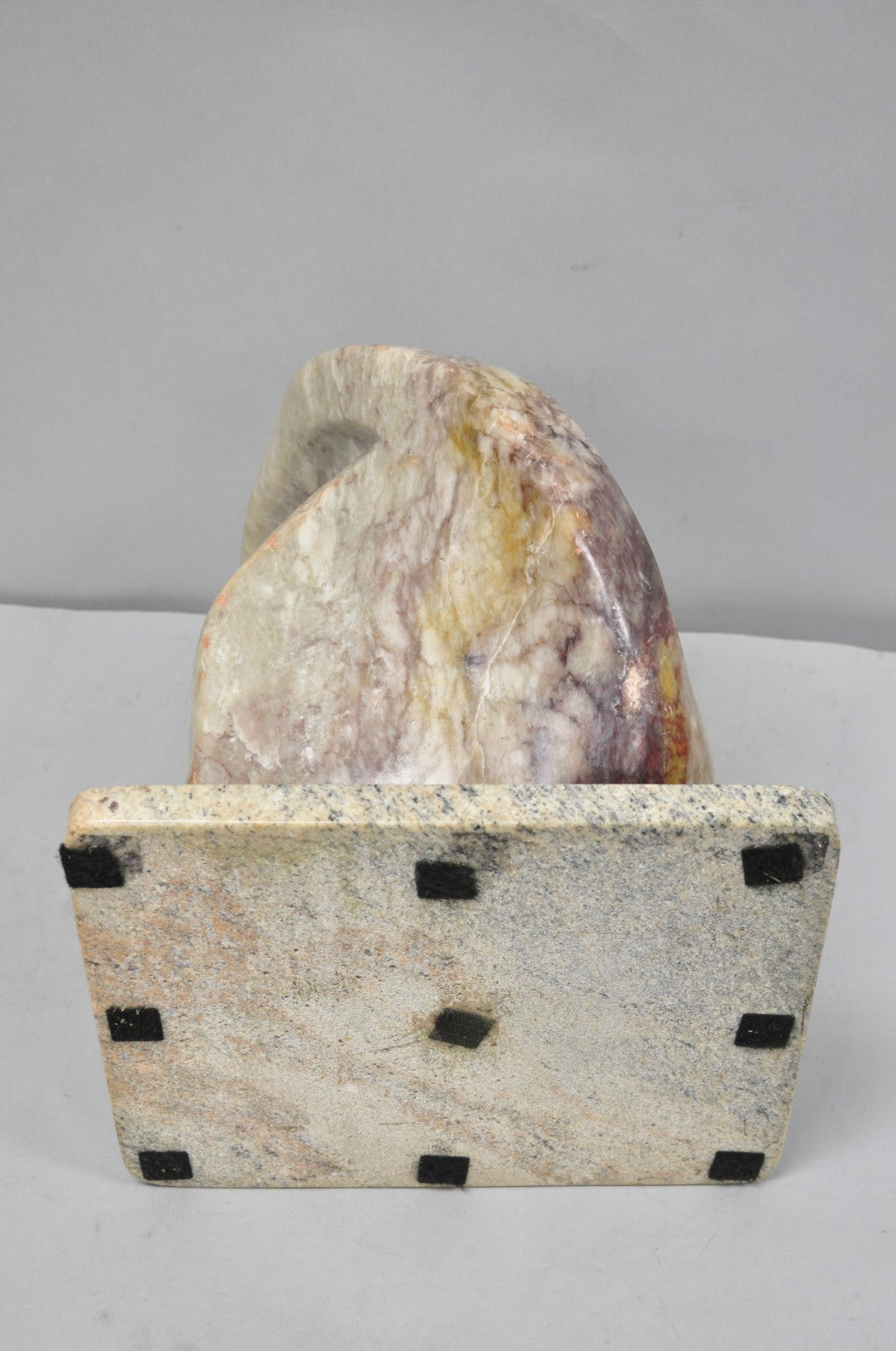 Vintage Seymour Shuren Modernist Pink Carved Marble Abstract Figure Sculpture