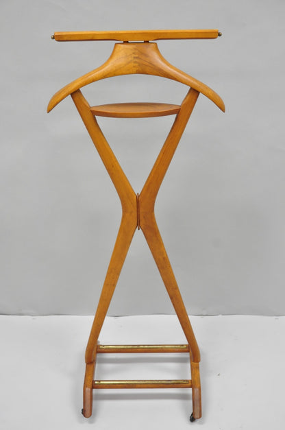 Vintage Fratelli Reguitti Italian X-Form Beech Wood Gentleman's Clothing Valet