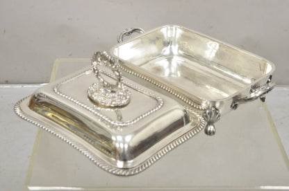 Antique English Victorian Sheffield Silver Plated Lidded Warmer Serving Platter