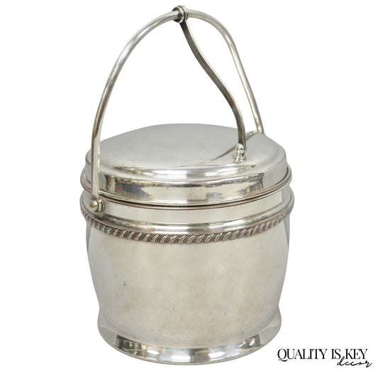 Vintage Bernard Rice's Sons Silver Plated Reticulating Hinge Lid Bar Ice Bucket