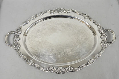 Vintage Reed & Barton 1955 Victorian Silver Plated Oval Bar Serving Platter Tray