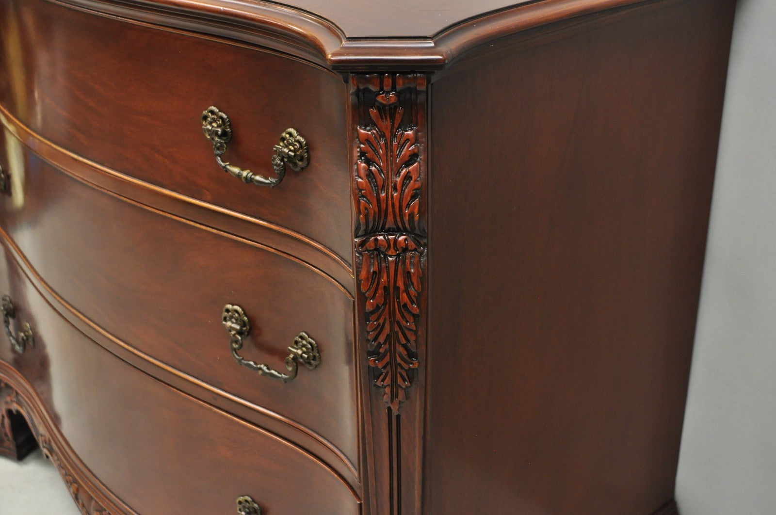 Vintage Georgian Mahogany Bow Front Server Chest Commode Dresser by John Stuart