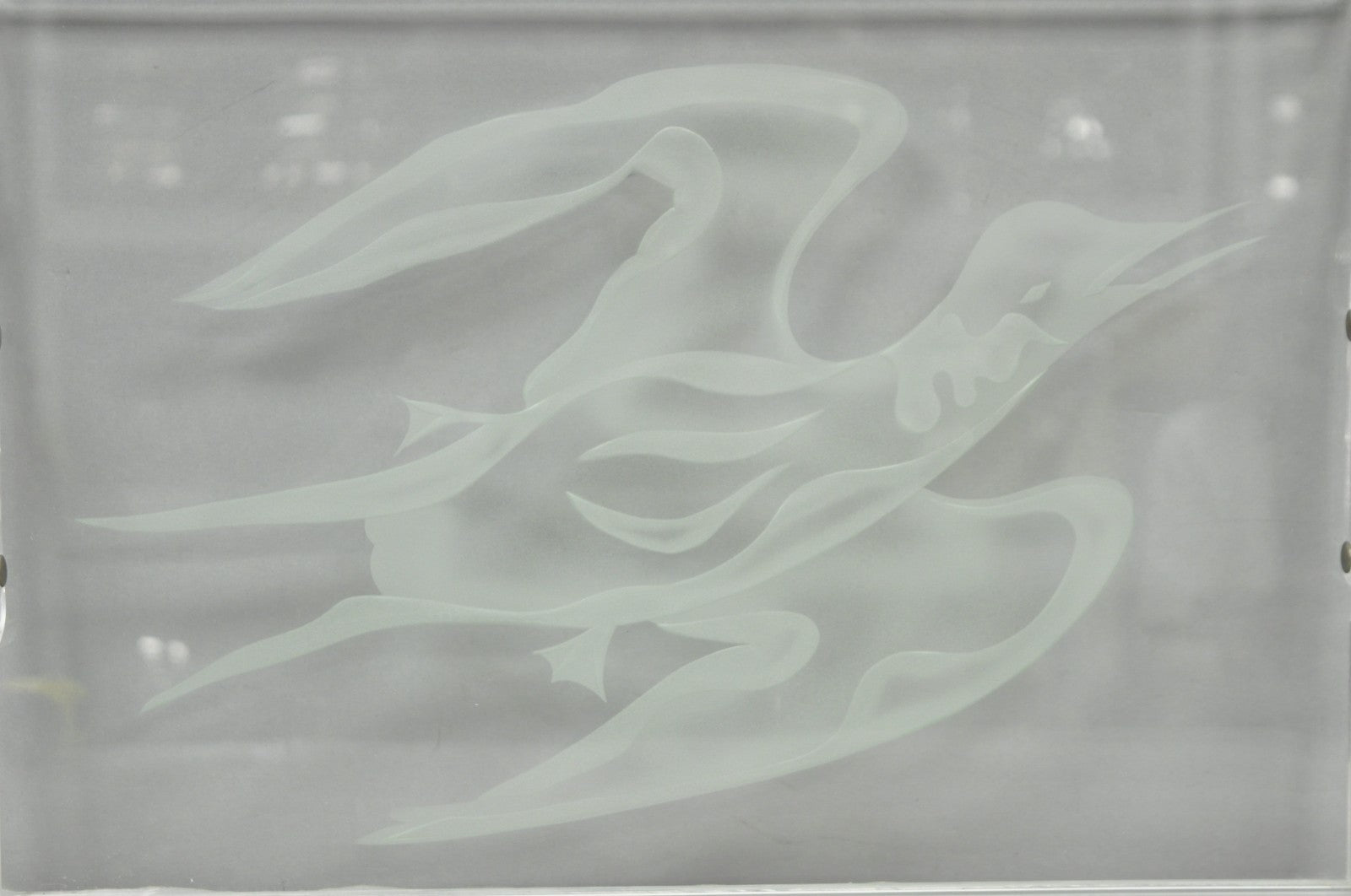 Vintage Mid Century Modern Dorothy Thorpe Style Etched Glass Bird Acrylic Tray