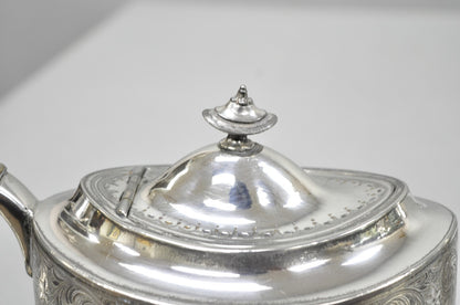 Antique James Dixon & Sons 4186 Victorian Silver Plated Tea Service Set - 4 Pcs