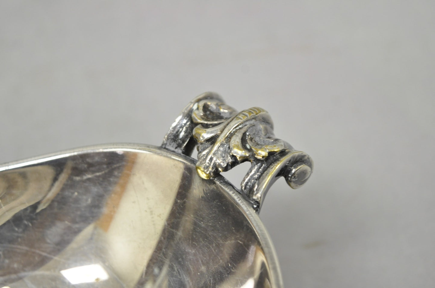 Vintage Regency Style Italian ARG 1000 Silver Plated Compote Fruit Bowl w/ Faces
