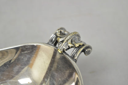Vintage Regency Style Italian ARG 1000 Silver Plated Compote Fruit Bowl w/ Faces