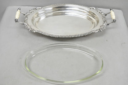 Antique Sheffield Victorian Silver Plated Large Twin Handle Serving Dish Platter